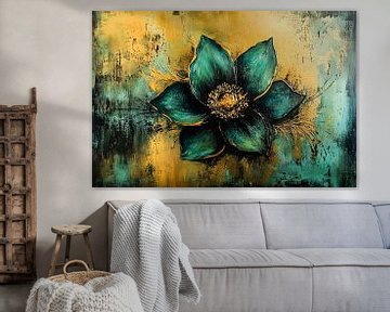 Abstracte bloem met gouden details van Imperial Art House