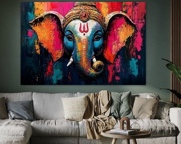 Colourful abstract Ganesha design by Imperial Art House