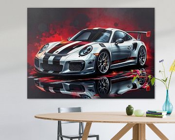 La Porsche 911 GT3 RS à bandes blanches et noires fait tache sur MIROKKU