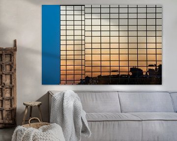 Sunset reflection Delftse poort van Jos Werkhoven