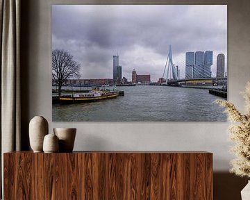 Uitzicht op Erasmusbrug en Katendrecht van Roland Vaandrager