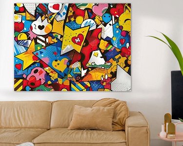 Voorbeeld van het werk in een kamer