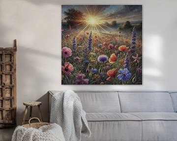 Blumenmeer bei Sonnenaufgang