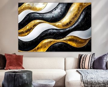 Abstrait luxueux avec noir et or sur Imperial Art House