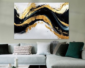 Abstract zwart-goud kunstwerk van Imperial Art House
