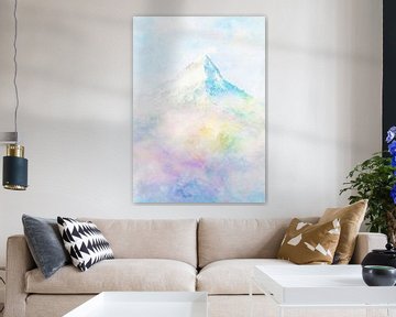 Mountain Snow Summit Sky Pastel