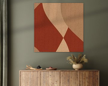 Retro abstracte kunst. Golven in warme kleuren nr.7 van Dina Dankers