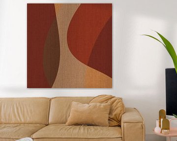 Retro abstracte kunst. Golven in warme kleuren nr.8 van Dina Dankers