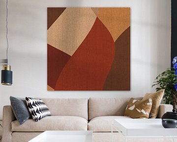 Retro abstracte kunst. Golven in warme kleuren nr.9 van Dina Dankers