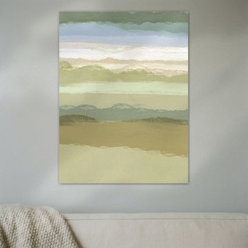 Strips 9 | Minimal Grün Landschaft Pastell Abstrakt