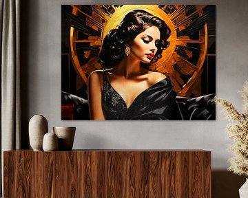 Young lady in black silk - Portrait by A.D. Digital ART