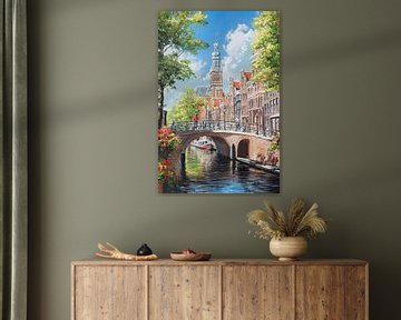 Modern Amsterdam van Abstract Schilderij