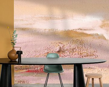 entspannende Landschaft in Rosa und Beige von Claudia Gründler