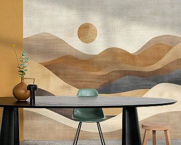 Abstract Landschapschilderij | Whispering Sands of Time van Modern Collection