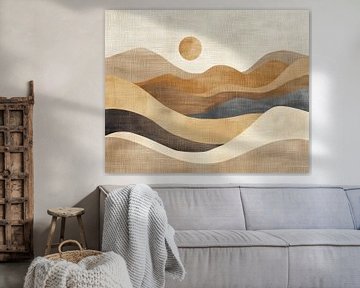 Abstract Landschapschilderij | Whispering Sands of Time van Modern Collection