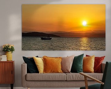 Avondzon in Ouranoupoli (Griekenland) van Puravida - Fotografie en fotokunst