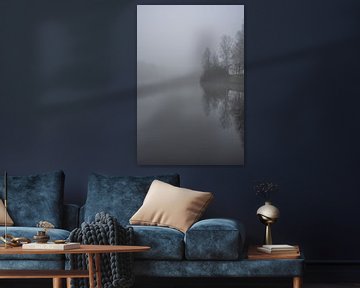 Fine art landscape of a lake in the mist by John van de Gazelle fotografie