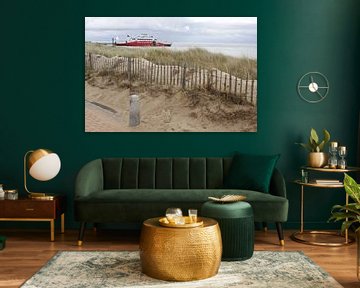 Fähre nach Römö bei List mit Düne auf Sylt