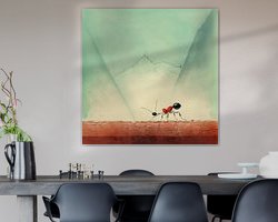 Voorbeeld van het werk in een kamer