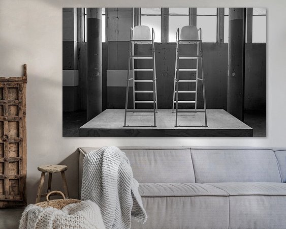 Voorbeeld van het werk in een kamer
