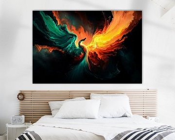 Kleurrijke abstracte feniks illustratie van Art & Soul Creations