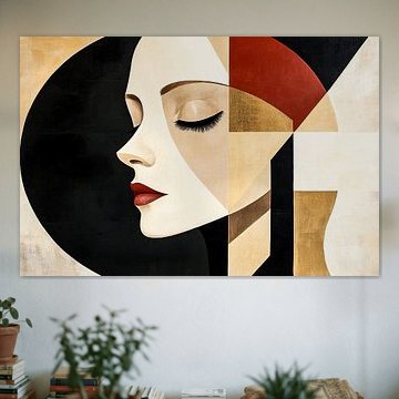 Abstract portrait with geometric shapes by Art & Soul Creations