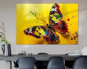 Kleurrijke vlinder in abstract kunst van Imperial Art House