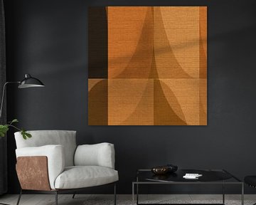 Abstracte vormen in bruine kleuren nr. 4 van Dina Dankers