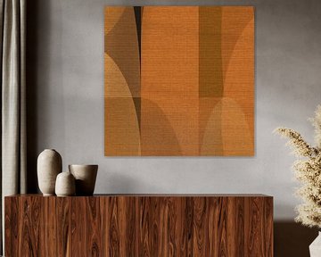 Abstracte vormen in bruine kleuren nr. 1 van Dina Dankers