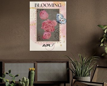 Floraison - pivoine avec papillon