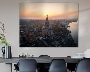 Zonsopgang Hasselt Overijssel van Thomas Bartelds