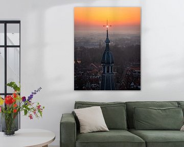 Close up kerk toren hassel van Thomas Bartelds