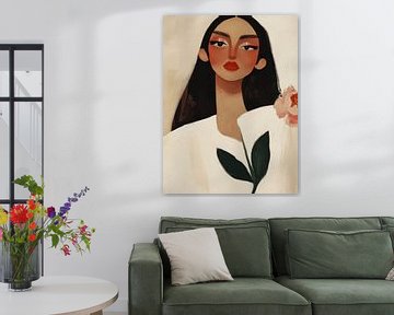 Trendy portrait, illustration by Carla Van Iersel