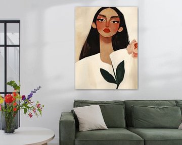 Trendy portrait, illustration by Carla Van Iersel