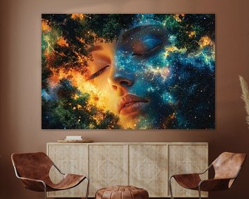 painterly spiritual cosmic portrait