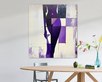 Abstract Portret in Paars en Wit van De Mooiste Kunst