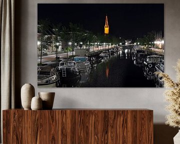 Steenwijk by night van Jan Roelof Brinksma