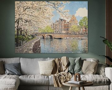 Amsterdam van Abstract Schilderij