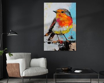 Roodborstje | Vivid Feather Brush van De Mooiste Kunst