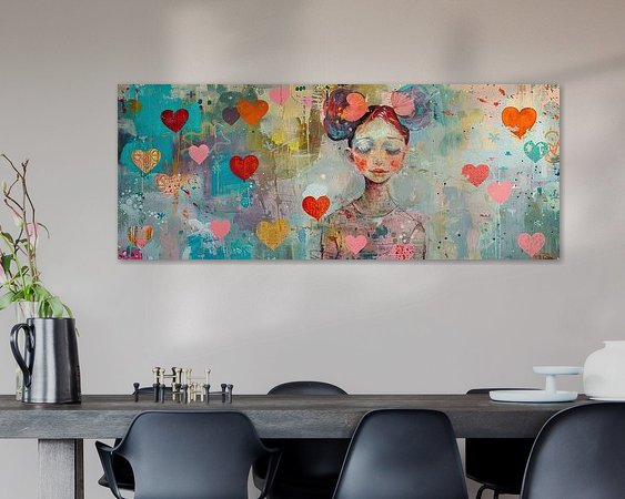 Voorbeeld van het werk in een kamer