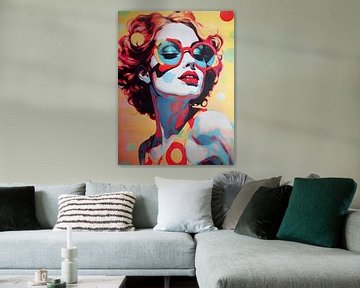 Pop-art portret vrouw zomerzon retro joie de vivre van gm_designs