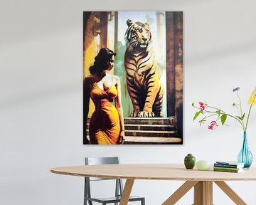 Woman Tiger Elegance Wildness Mysticism Architecture by gm_designs
