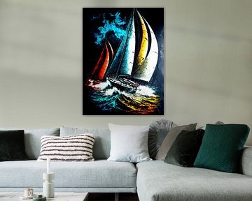 Zeilboten Regatta Storm Golven Drama van gm_designs
