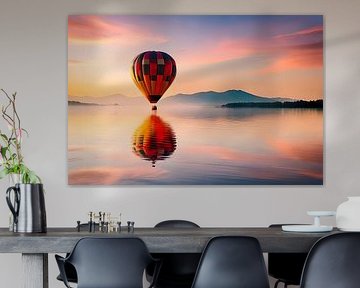 Ballon im Abendlicht auf dem See von Ursula Di Chito