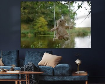 Bear on swing on tree by Sailographic Paula