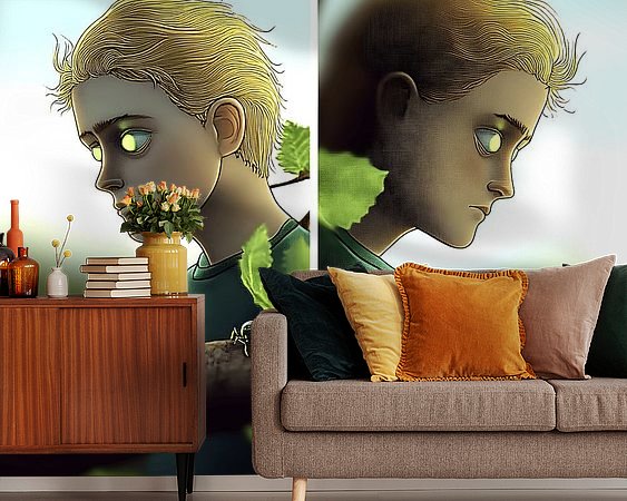 Voorbeeld van het werk in een kamer