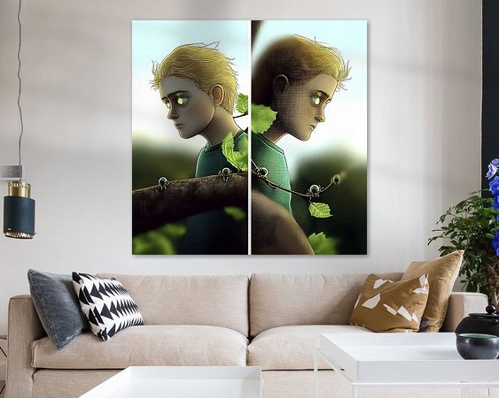 Voorbeeld van het werk in een kamer