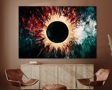 Gouden zonsverduistering abstract ontwerp van Art & Soul Creations