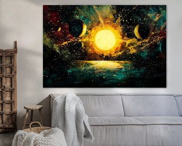Abstracte planeten en lichtexplosie van Imperial Art House