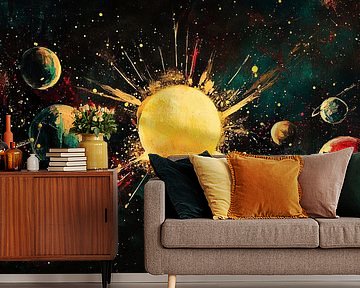 Abstraktes Universum mit Planeten von Imperial Art House